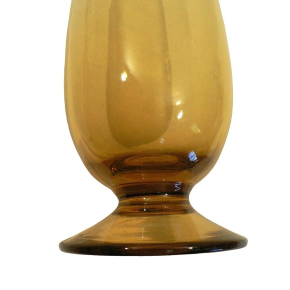Vase Art Glass Gold Yellow Tall Folded Lip top Mid-Century - Picture 11 of 12